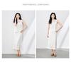 French Niche 100% Linen Lace T-Shirt Vest Top + Exquisite Midi Skirt Set