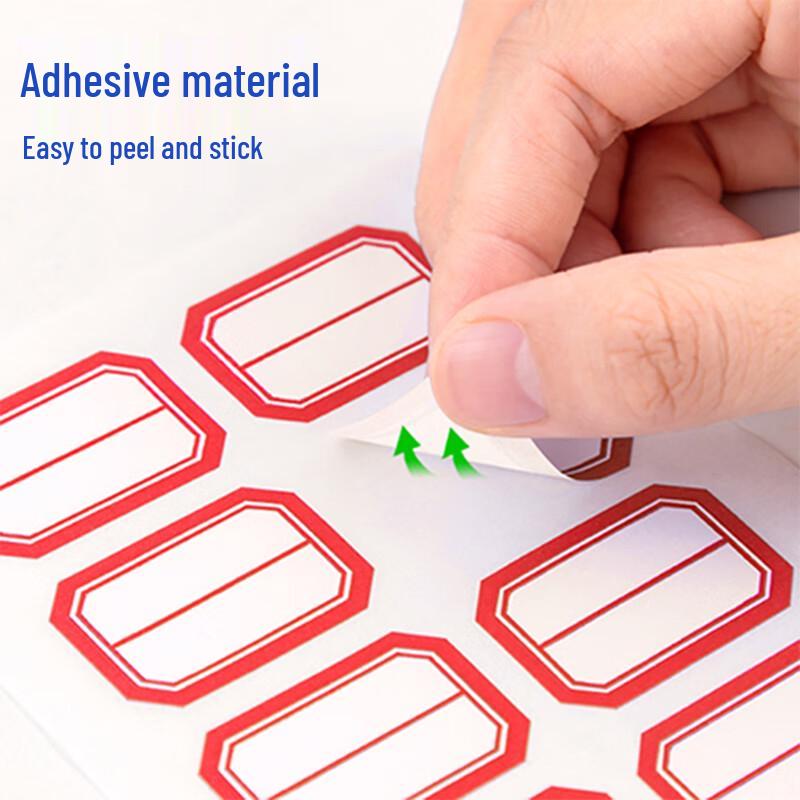 Deli Red Border Self-Adhesive Label Stickers