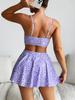 European & American Print Style Three-Piece Bikini Swimsuit Set for Women - 2026 Trend