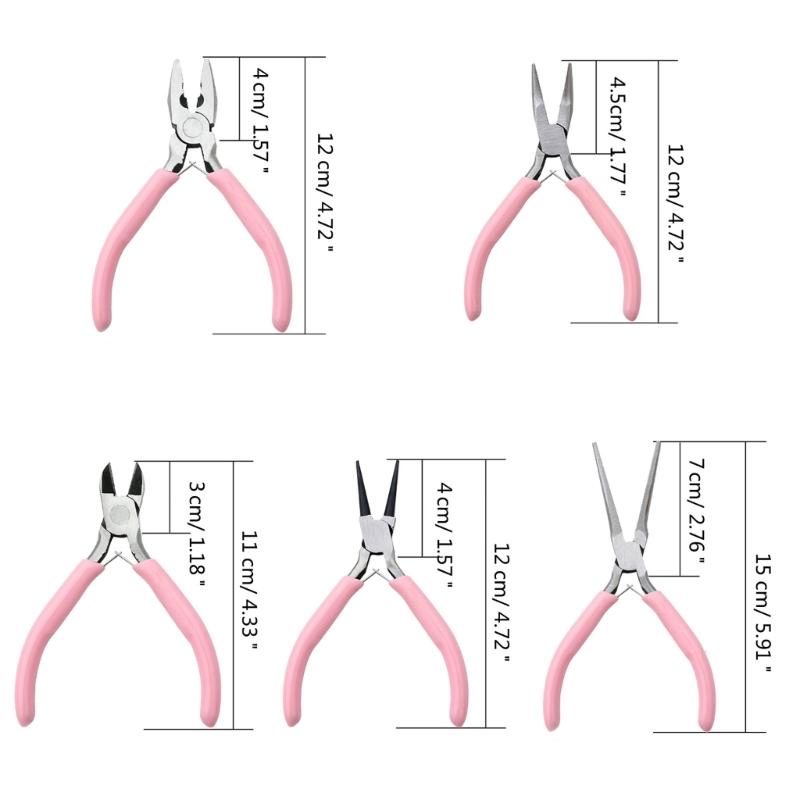 9 In 1 Jewelry Pliers Set Needle Nose Pliers Diagonal Round Nose Pliers for Crafting Jewellery Art Project for Repair