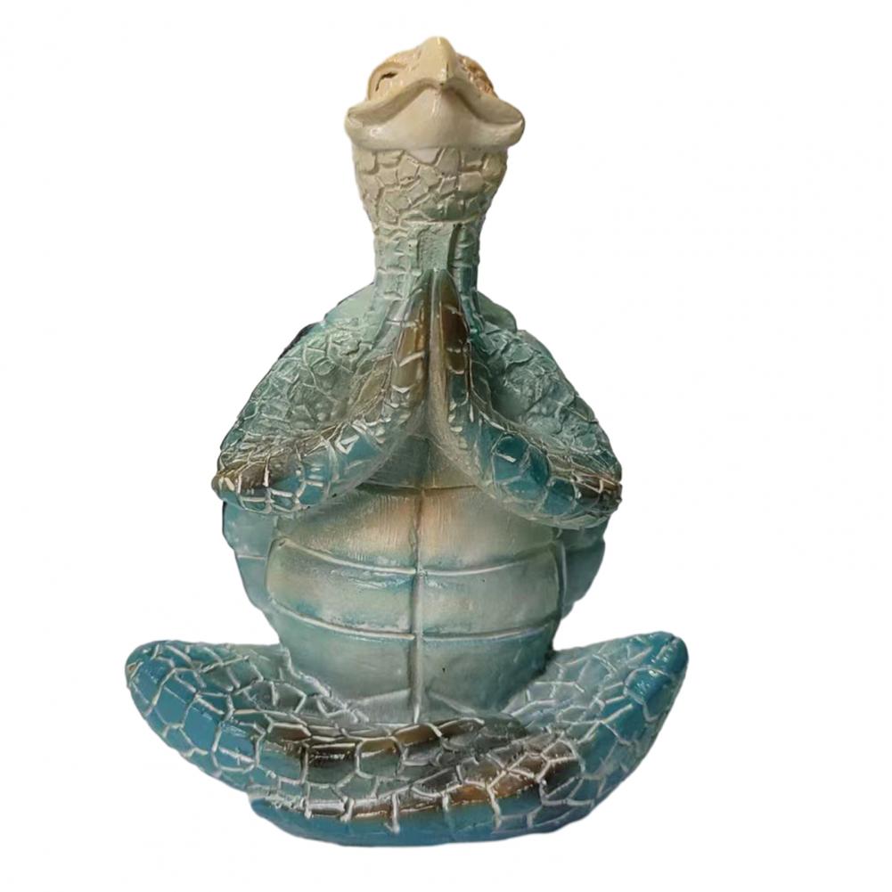 Meditation Turtle Ornament Yoga Turtle Decoration Sitting Tortoise Figurine Sea Turtle Statue Home Office Decor