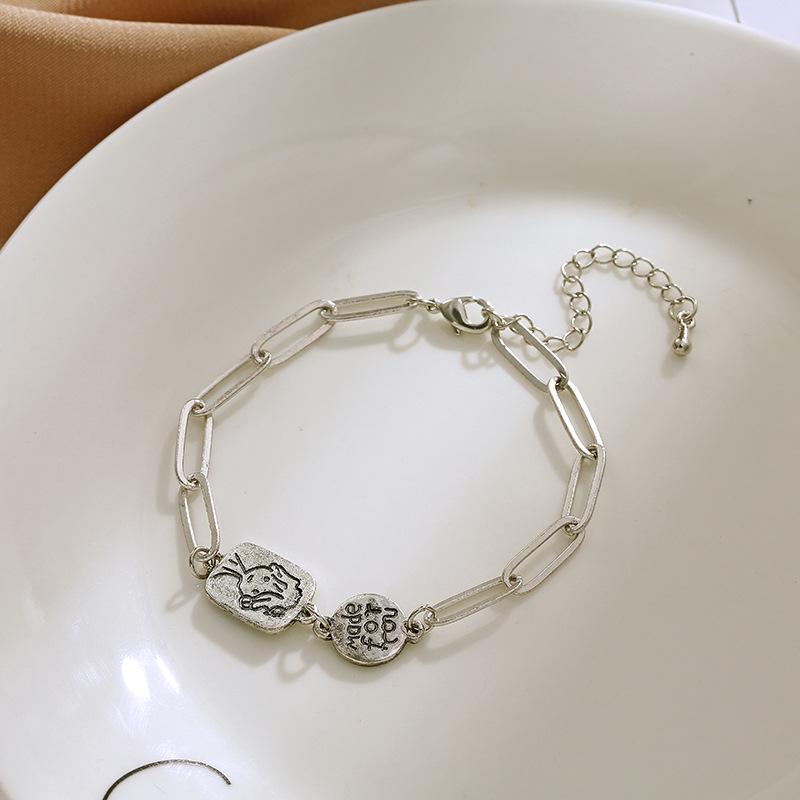 

Ретро хип-хоп мультяшный браслет с буквами для мальчиков - Регулируемые и милые украшения