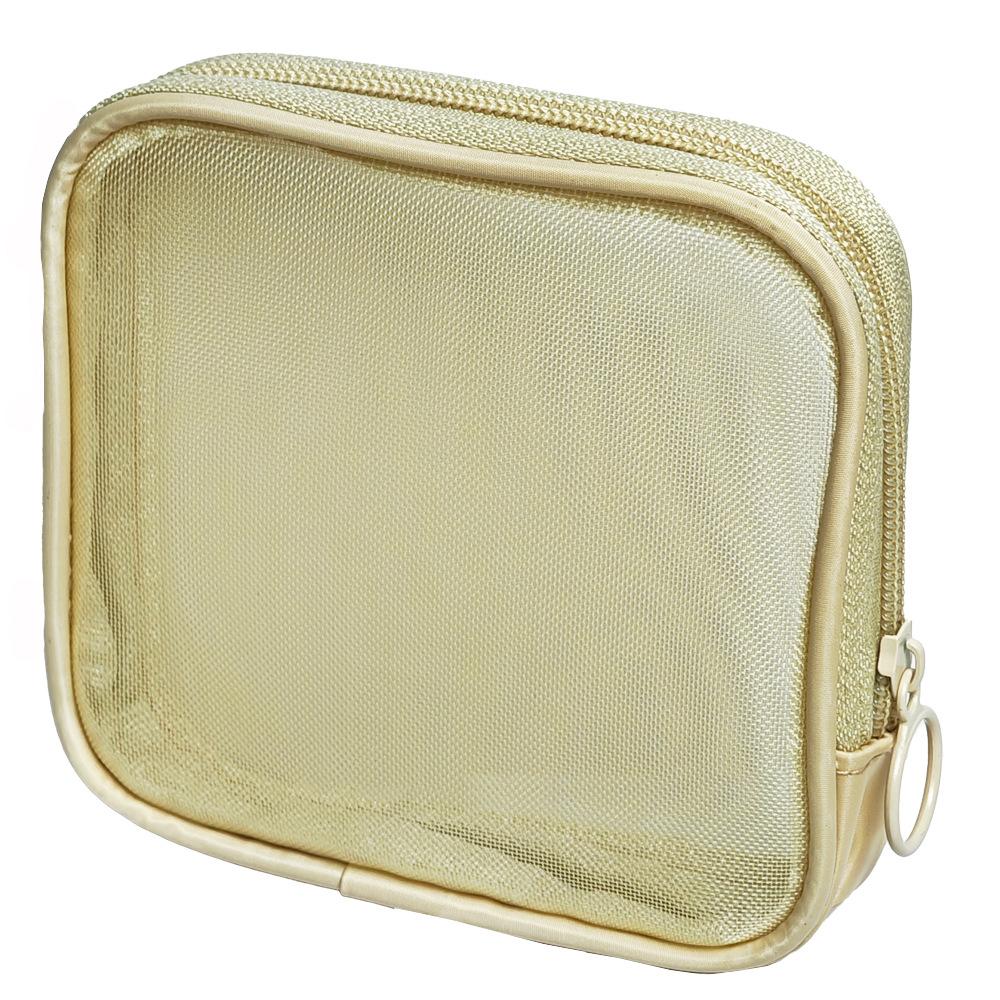 Einfarbige Reißverschluss-Münzbörse Nylon-Netz-Münzbeutel Niedliche Geldbörse Kosmetiktasche Tragbare Make-up-Tasche Datenkabel Lippenstift-Aufbewahrungstasche