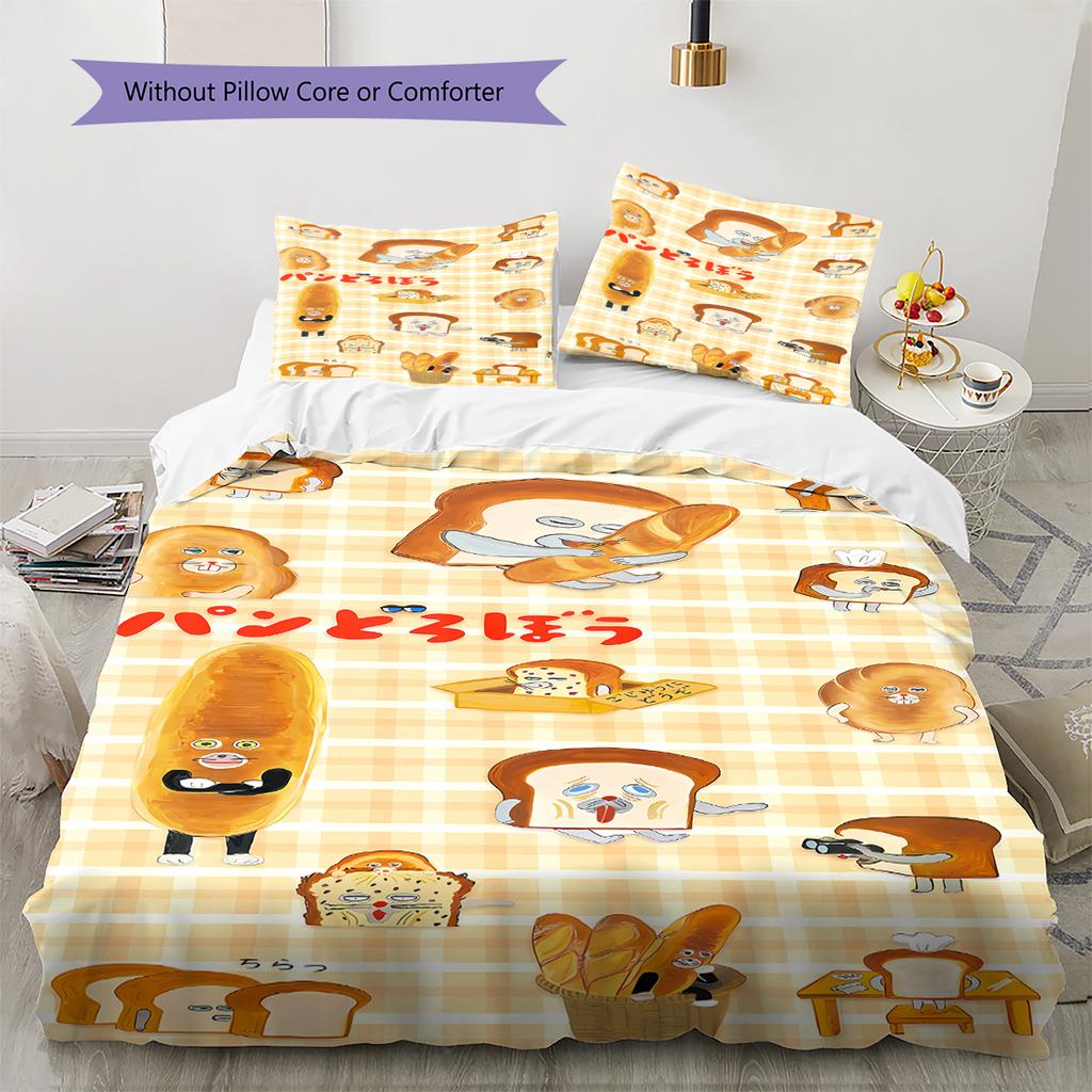 Bread Thief Pattern Bedding,Quilt Set Quilt Cover Pillowcase Home Birthday Gift (1 * duvet cover + 2 * pillowcase, without core)