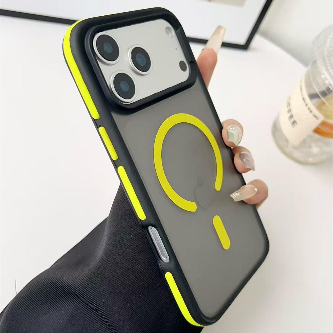 

Apple 16 Pro Max & iPhone 15/14/13 Двухцветный матовый чехол с магнитной защитой от падений iPhone 16