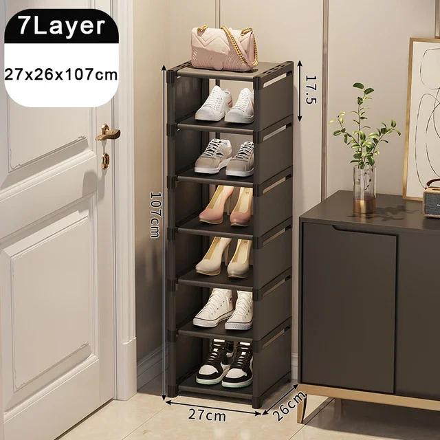 Shoe Organizer Shelf Multi-layer Stackable Dormitory Home Storage Stand DIY Wall Corner Space Saving Adjustable Shoe Organizer