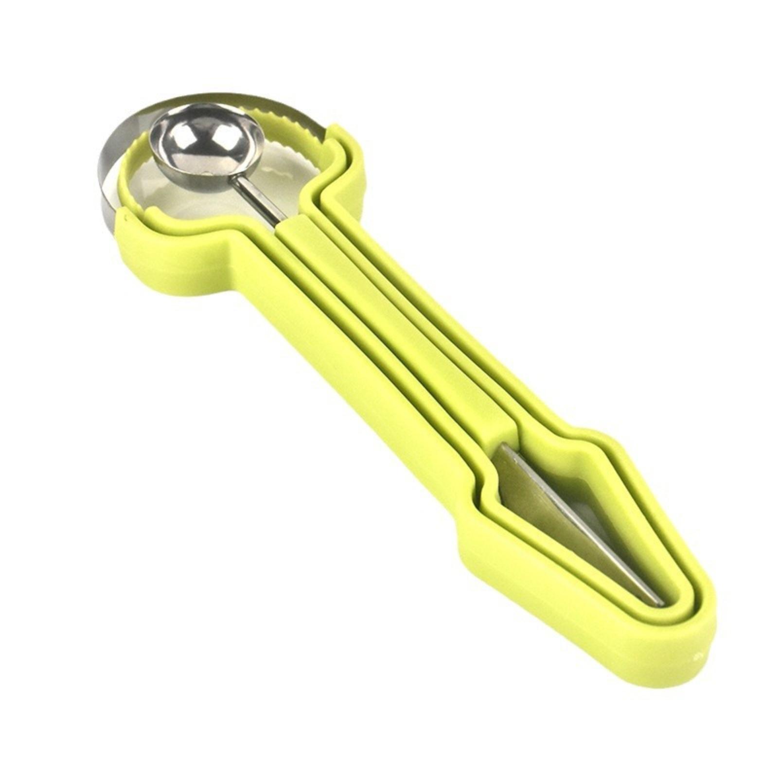 

Нож для нарезки фруктов «три в одном», шарик для фруктов, нож для нарезки фруктов из нержавеющей стали, набор из трех частей для выкапывания арбуза One Size зелёный