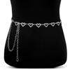 Heart-shaped Rhinestone Zircon Waist Chain for Women High-end Simple Design Metal Chain Accessories Fashion Jewelry