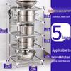 Yuzhuxun 5-Tier Stainless Steel Floor Storage Rack with Hooks