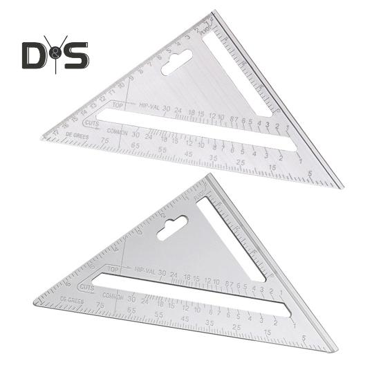 Riglă triunghiulară de înaltă precizie compactă portabilă multifuncțională dublă gravată cu laser, riglă de tâmplar, instrument de măsurare a aspectului