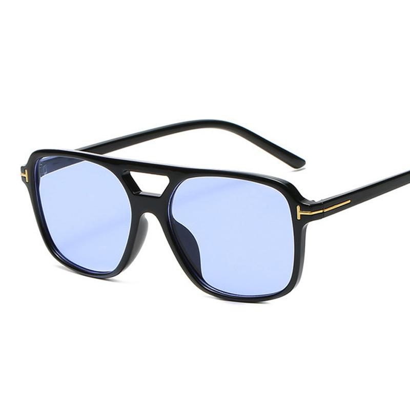 Brand Designer Square Sunglasses Women Fashion Blue Yellow Sun Glasses Female Vintage Retro Big Frame Pink