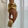 Store Tunge Brede Metall Armbånd for Kvinner Gullfarge Åpen Mansjett Tykk Uregelmessig Bølge Armbånd Smykker