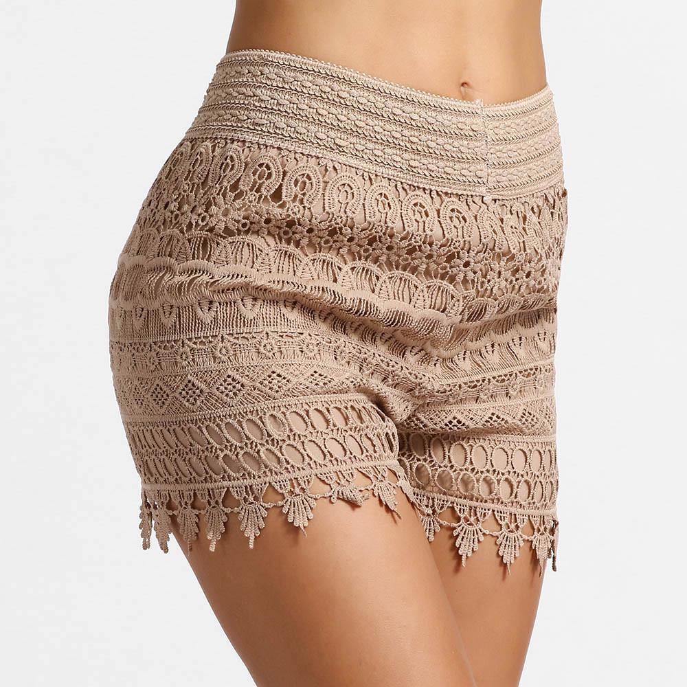 F.Shanlihong Womens Drawstring Summer Lace-Trim Beach Culottes Hot-Pant Shorts F.Shanlihong Womens Drawstring Summer Lace-Trim Beach Culottes Hot-Pant Shorts