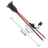 CERRXIAN /24V Fixed Thread Cigarette Lighter Socket Extension Cable, 20A 13AWG Waterproof Cigarette Igniter Female Socket Replacement Cable (0.3M)