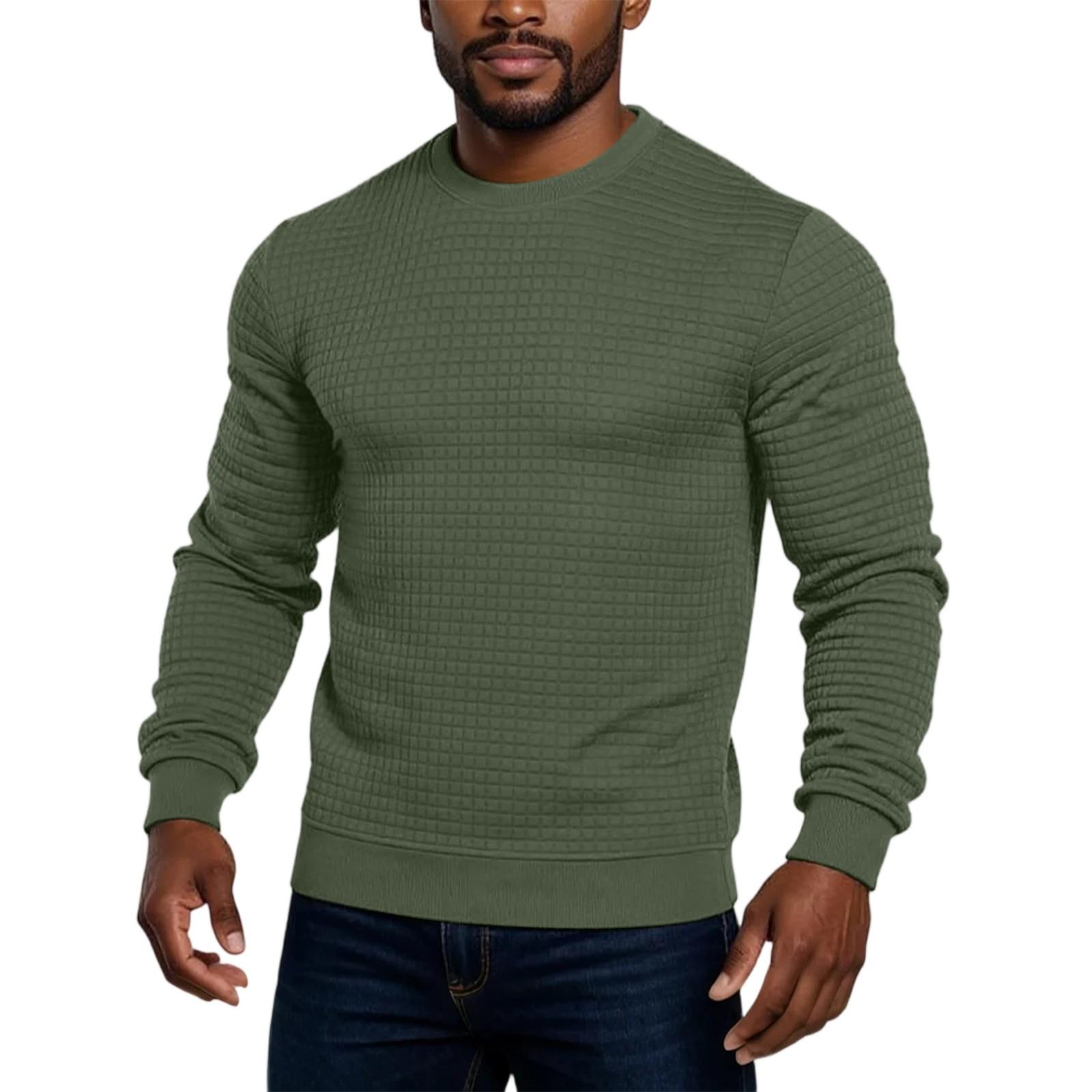 

Men s Solid Color Stand Up Collar Jacket With Fashionable Small Squares L