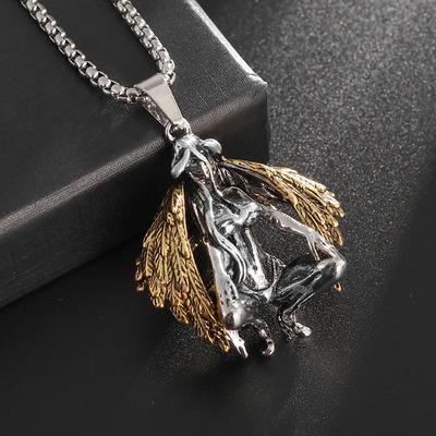 New Devil Angel Necklace Pendant Men and Women Trend Temperament Pendant Sweater Chain