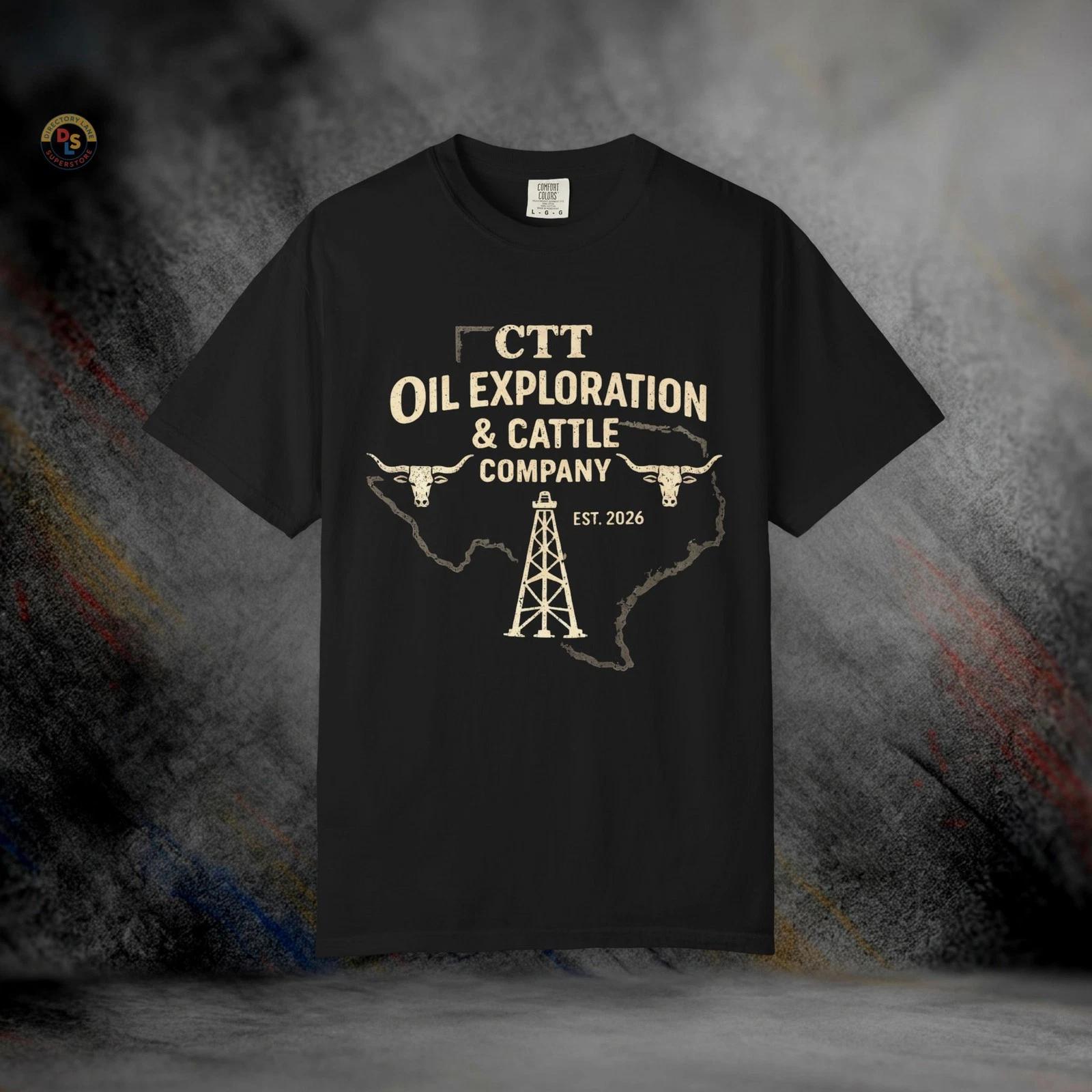 CTT Oil & Cattle Company Landman T-Shirt | Heavyweight Garment-Dyed Tee XS