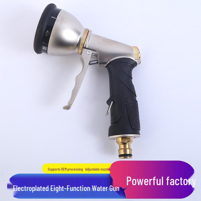 

Tuhao Gold 9-Function Multi-Metal Car Wash & Home Electroplated Shower Sprinkler Water Gun