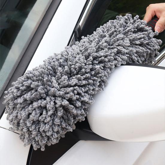 Voskový mop na auto Multifunkční zatahovací dlouhá rukojeť absorbující Dvojúčelový mop pro odstraňování prachu z mikrovlákna mop na mytí aut Čisticí kartáč na autodíly pro vozidla