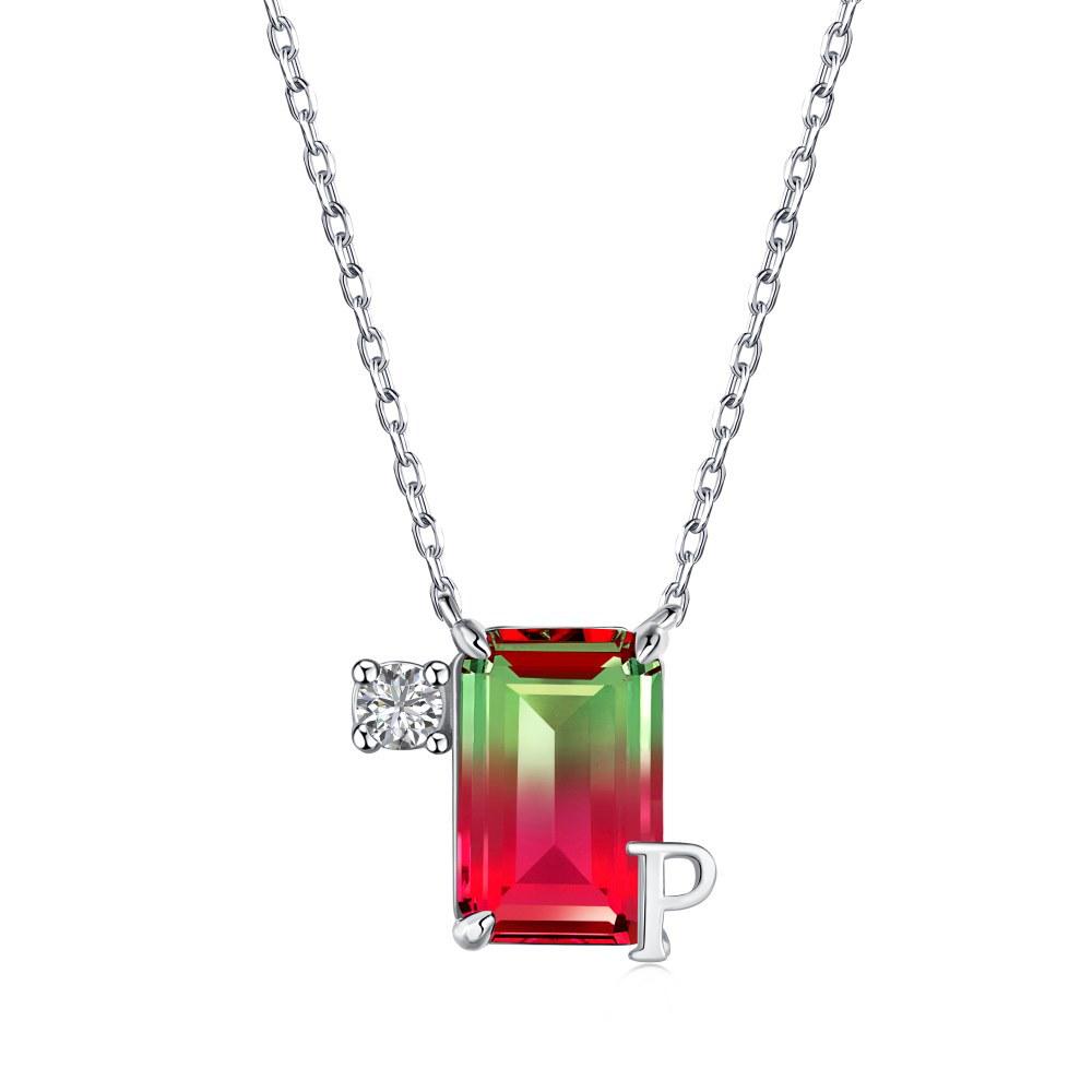Collier Aurora Love en Argent Sterling S925 pour Femme avec Zircon - Design 26 Lettres, Cadeau de Noël Haut de Gamme