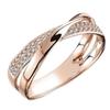 Stylish Two-Tone X-Shaped Diamond Cross Ring Set