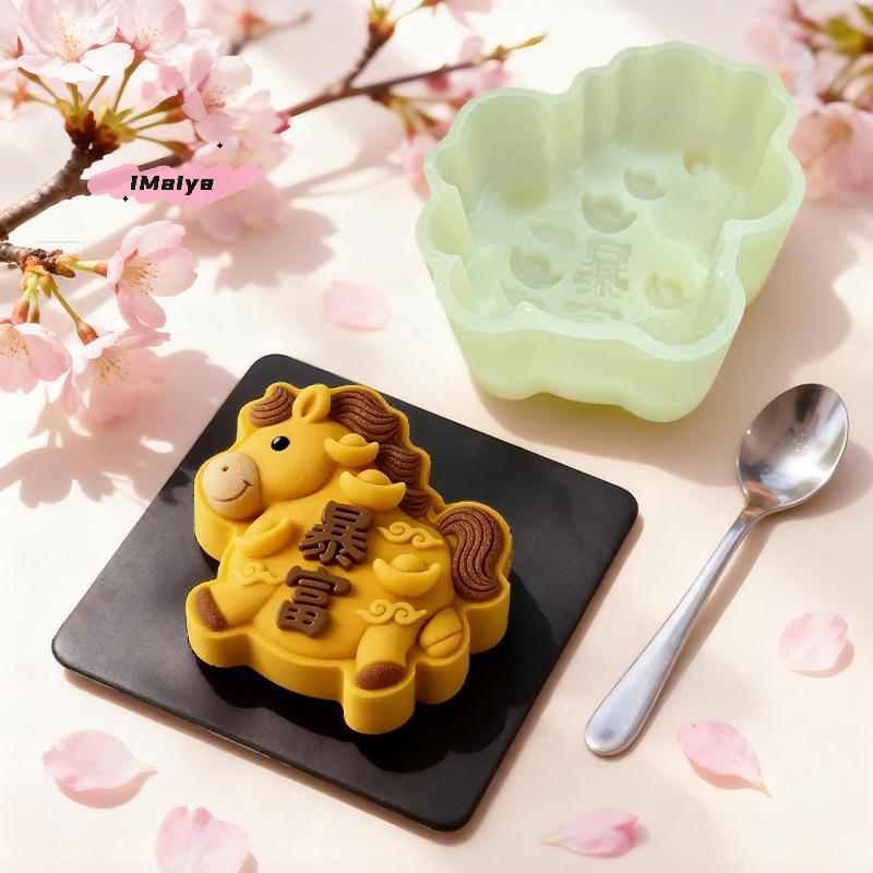 Cartoon Silicone Horse Mold - Multifunctional Baking Tool for Pudding Jelly Mousse Chocolate Ice Cubes DIY Craft Dessert Maker