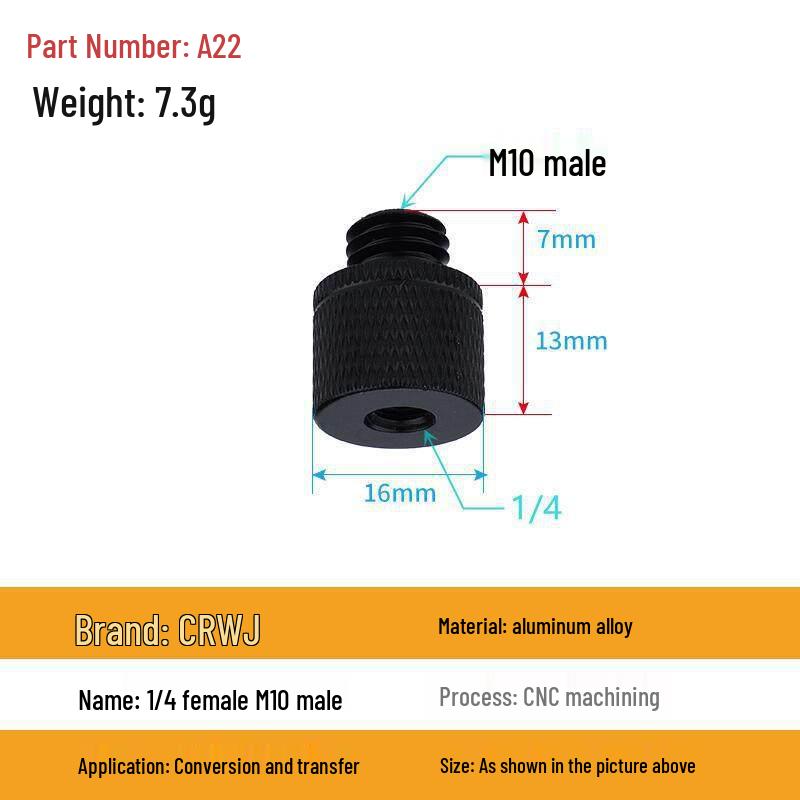 1/4 to 3/8 M4 M5 M6 M8 Screw Adapter for Tripod, Pan/Tilt Camera, Hot Shoe Mount & Light Stand