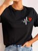 Love Heart Print Women T Shirt Summer Funny Short Sleeves O Neck  Tops Tee Female 90s Casual Fashion Clothing