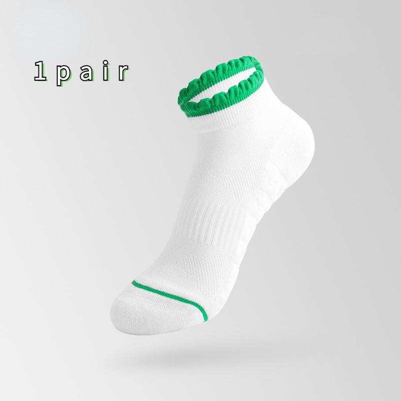 

Женские короткие летние дышащие тонкие носки для бега, размеры 35–39, спортивные носки с махровой подошвой One-size зелёный