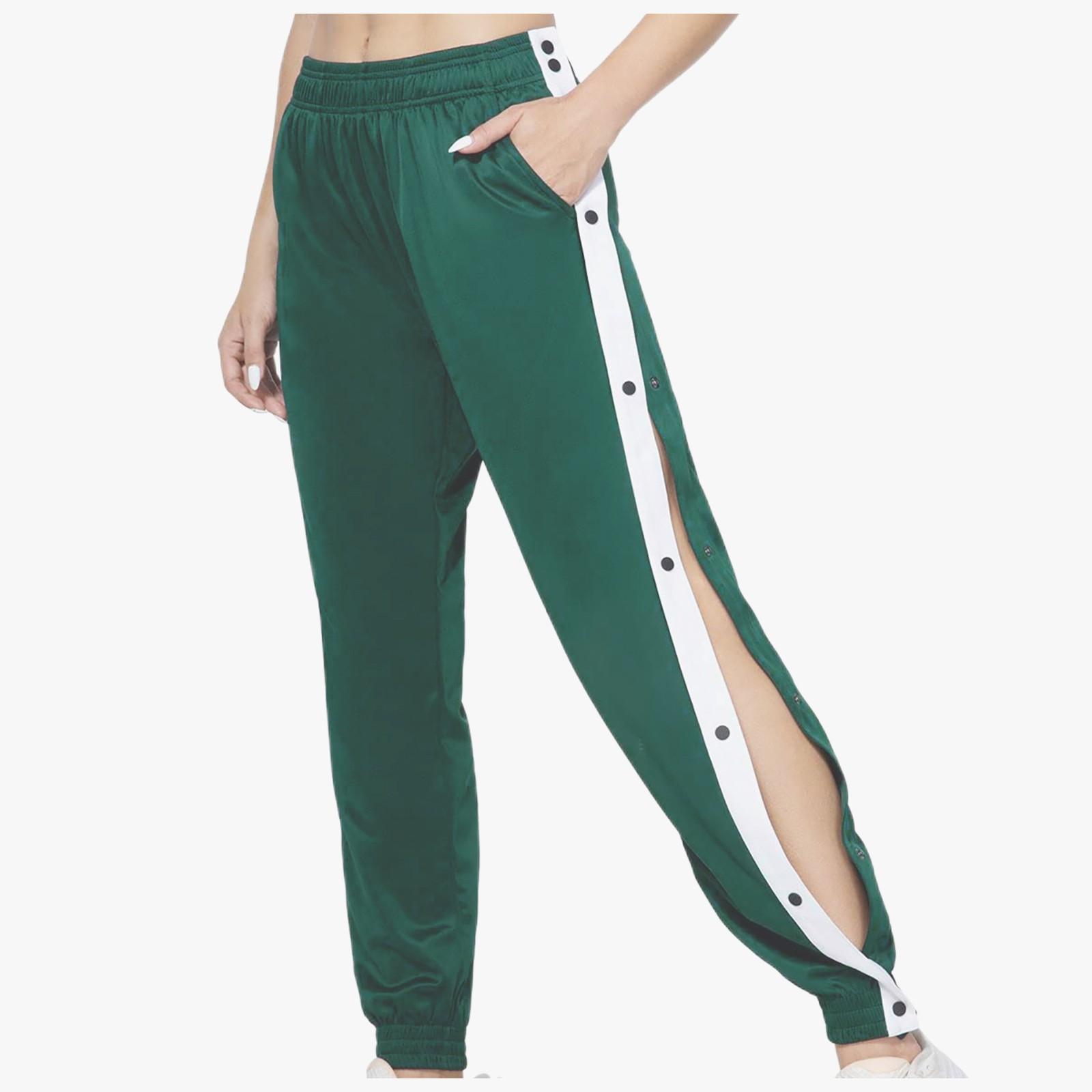 

Жен. Однотонный Эластичный пояс на кулиске Широкие брюки Брюки на кулиске XL зелёный