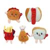 Mini Burger Cute Plush Fries Keychain Bag Ornament Women Handbag Decoration School Student Backpack Lovely Furry Pendant