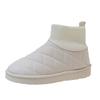 Snow Boots Women's Winter 2025 New Velvet Warm Elastic Women's Medium Boots White Short Bread Cotton Shoes