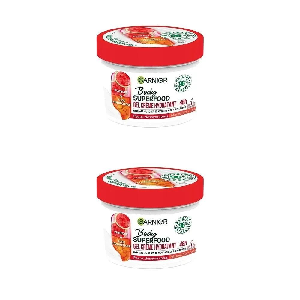 Крем для тела Garnier 380 мл 2 шт Арбуз GARNIER Body Super Food Арбузный крем для тела для обезвоженной кожи