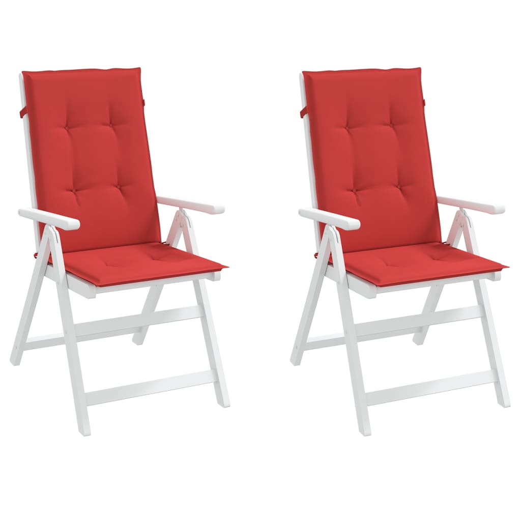 Garden Chair Cushions for High Back Chairs 2 Pcs Red 120 X 50 X 3 Cm Fabric