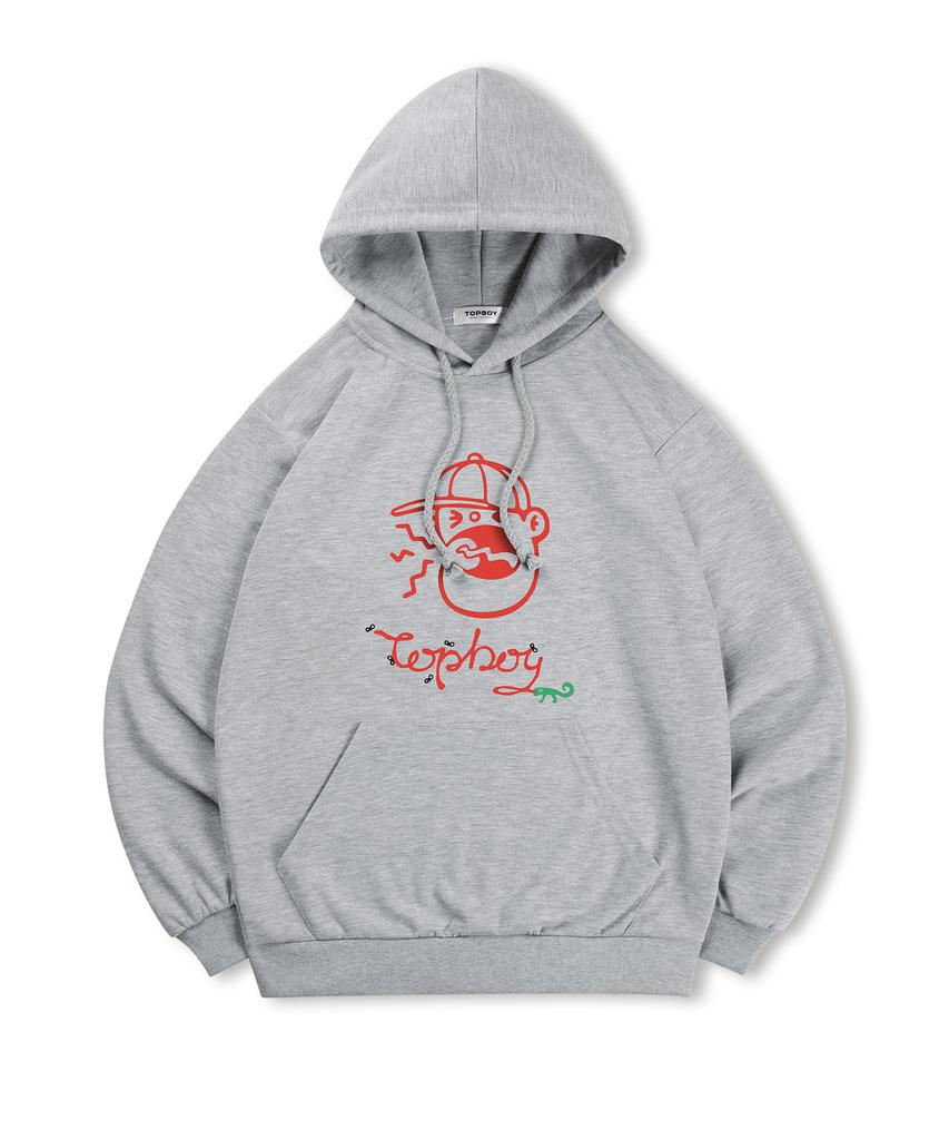 [Non-Fleece Or Fleece-Lined] Big Mouth Print Hooded Sweatshirt (Type A)