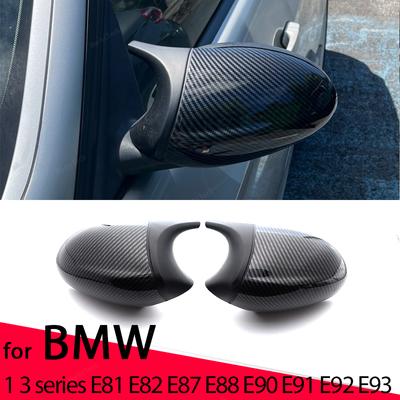 Karbon Fiber dikiz aynası kapağı kanat yan ayna kapağı BMW için Fit E90 E91 E92 E93 E81 E87 E82 E88 3 1 serisi M aksesuarları