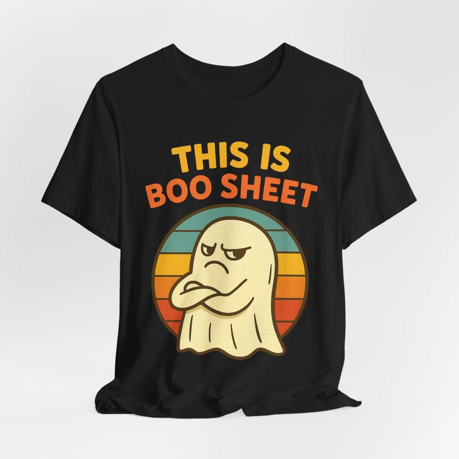 Funny Halloween Ghost T-Shirt This Is Boo Sheet Retro Graphic Spooky Season S