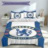 3-teiliges Chelsea FC Logo Bettwäsche-Set, Enthält 1 Bettbezug und 2 Kissenbezüge, Hautfreundlicher & Bequemer Stoff, Geeignete Bettwäsche-Sets