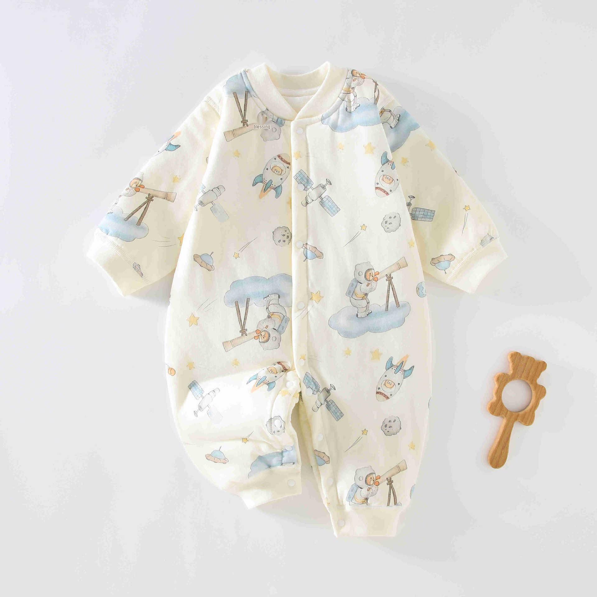 

40g Thin Cotton Toddler Jumpsuit: Universal Warm Casual Romper for Infants, Boys and Girls, Autumn/Winter 59 cm