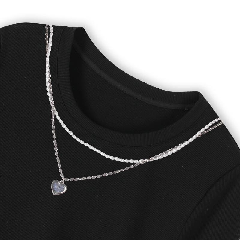 Xiangying Women's Irregular Slit Short Sleeve T-Shirt