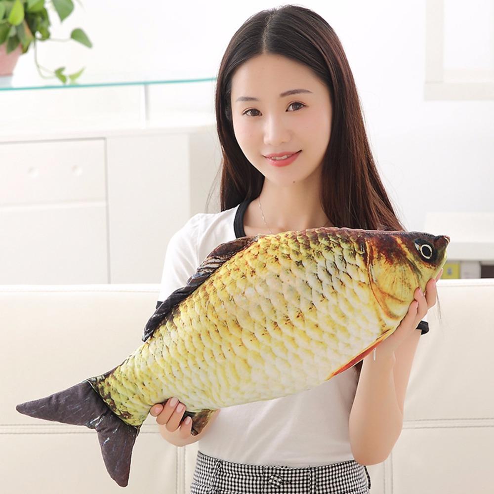 60/75/100/120cm 3D Simulation Carp Plush Toys Stuffed Soft Animal Fish Plush Pillow Creative Sofa Pillow Cushion Gift Kids Toy