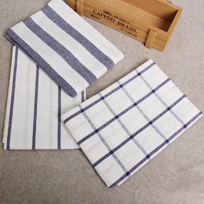 1piece High Quality Blue White Check Striped Tea Towel Kitchen Towel Napkin Table Cloth 100% Cotton Yarndye Fabric Free Shipping