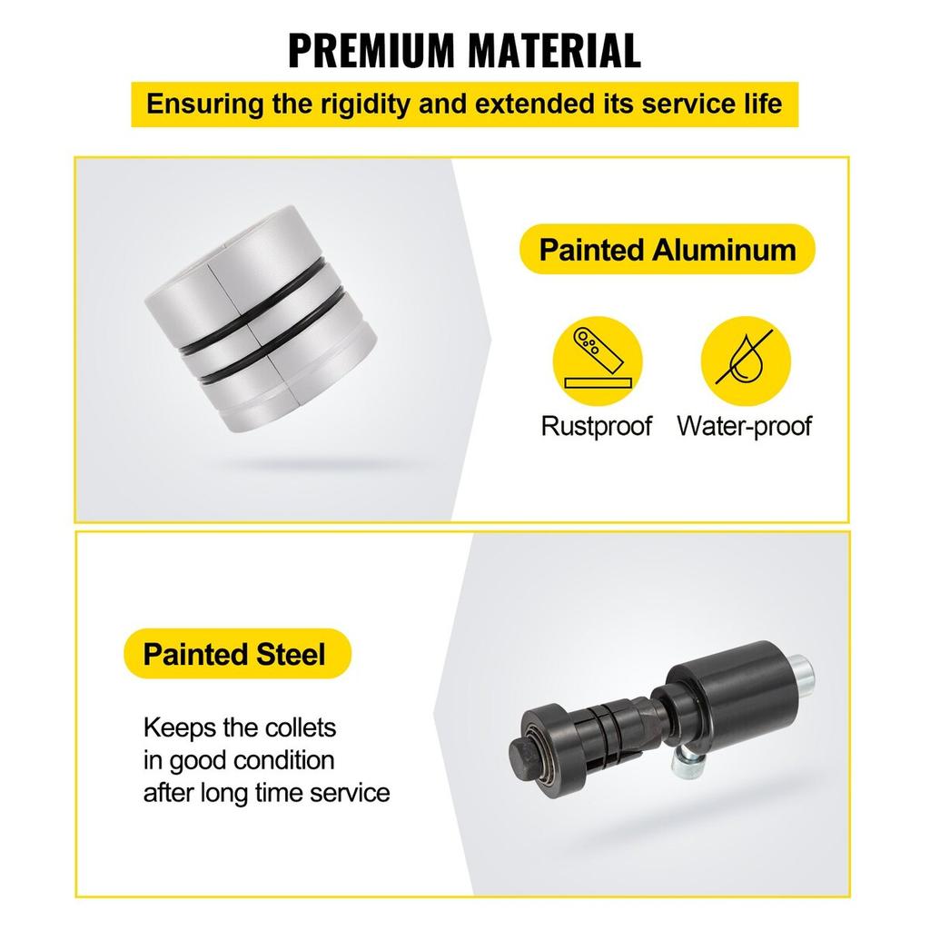 Hydraulic Exhaust Pipe Expander, 1-5/8" to 4-1/4" size, 10 T Manual Hydraulic Pipe Stretcher w/4 Dies and 2 Storing Case for Copper, Aluminum Tubes in