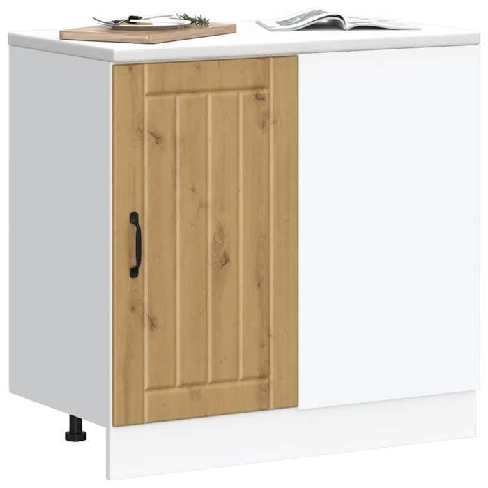 VidaXL Meuble de base de lavabo Lucca chêne artisanal bois ingénierie, meuble bas de cuisine, meuble bas à tiroir de 854317