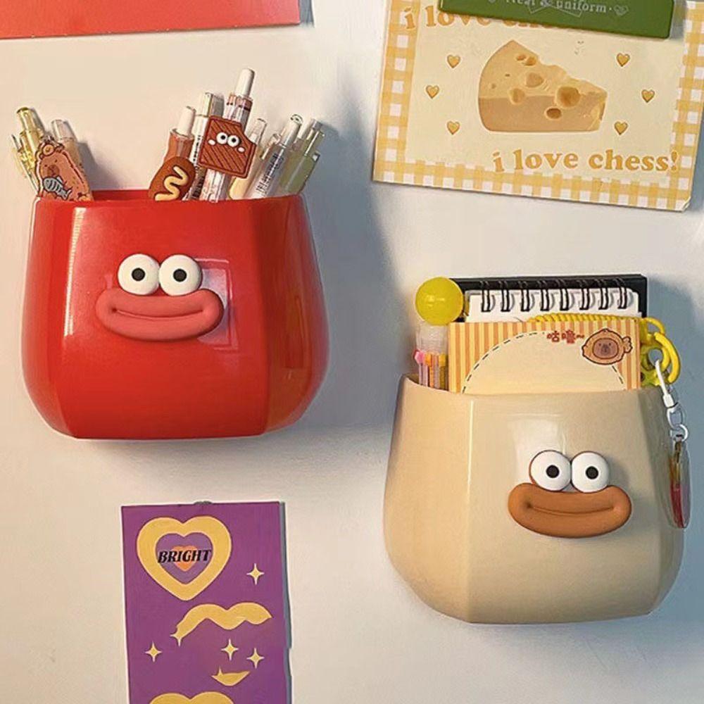 Boîte de rangement de bureau pour étudiant durable Fille de dessin animé Pot à crayons simple Nouvelles boîtes de rangement en plastique