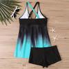 2025 Colorful Print Plus Size Tankini: Loose, Tummy-Covering, Conservative Swimsuit