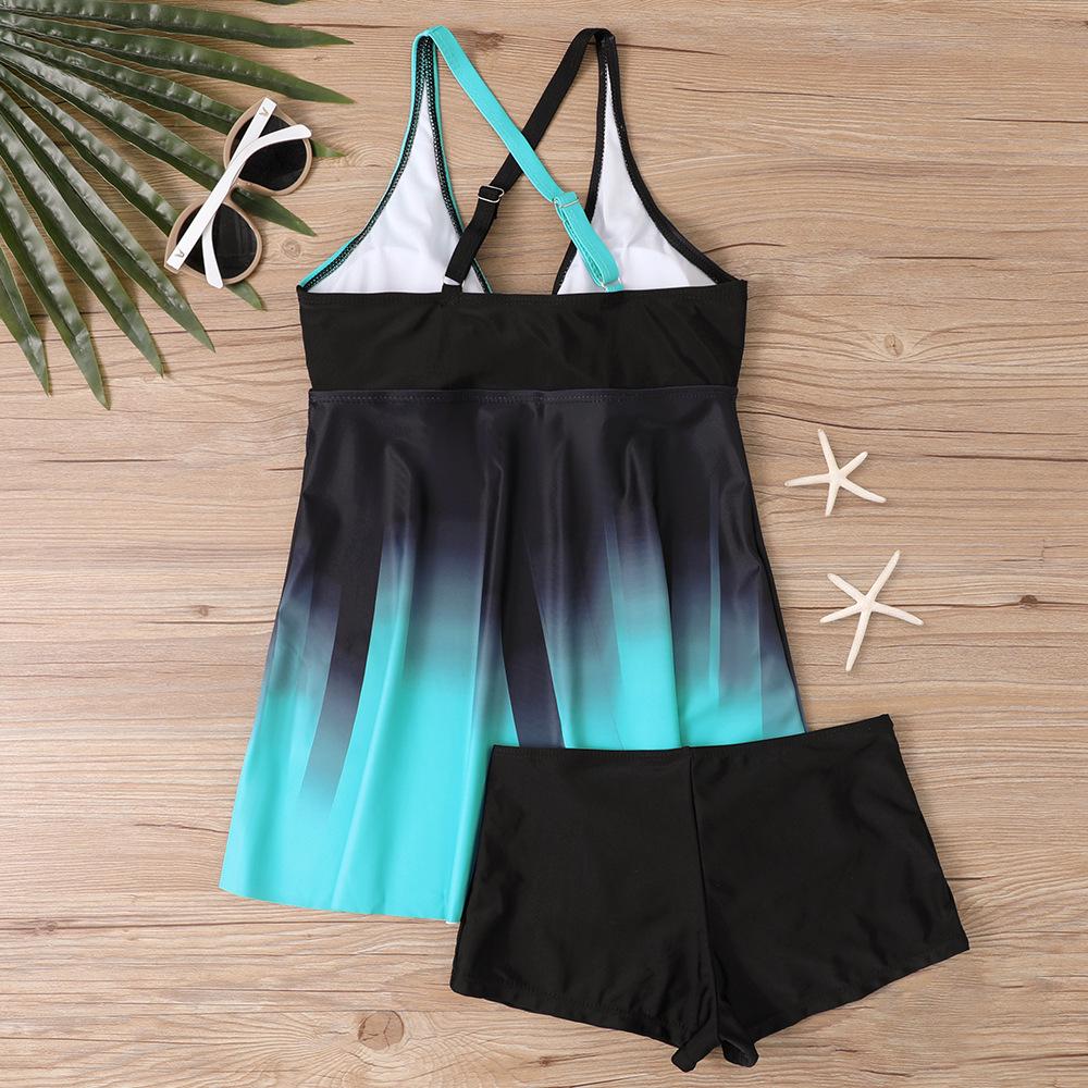 2025 Colorful Print Plus Size Tankini: Loose, Tummy-Covering, Conservative Swimsuit