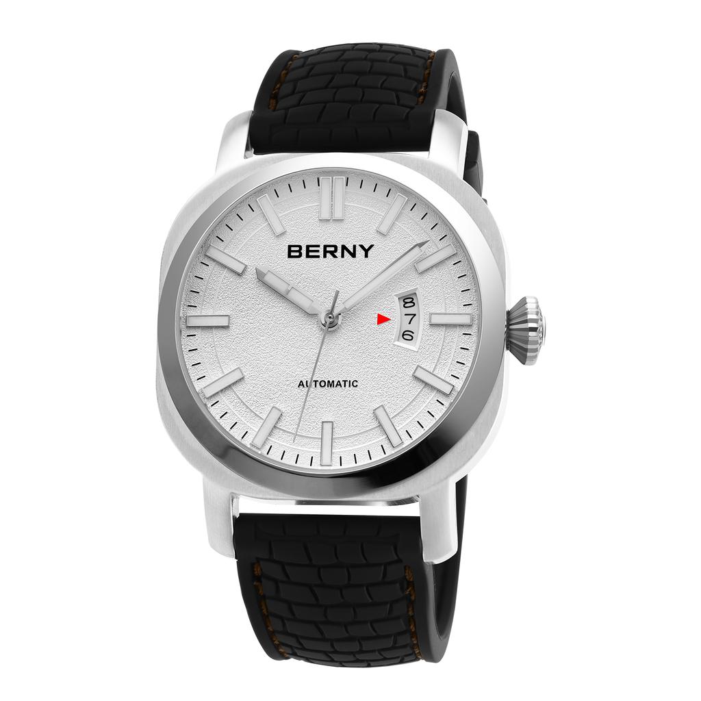 BERNY Diver Watches for Men Automatic Mechanical Men's Watches Calendar Super Luminous Sapphire 10ATM Waterproof Dive Wristwatch
