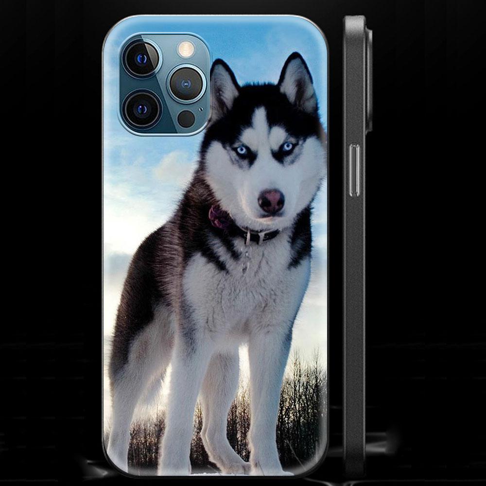 Alaskan Husky Dog Cute Puppy Luxury Phone Case For iPhone 13 15 14 12 11 Pro MAX XR X SE XS 7 8 Plus Silicone Black Matte Cover