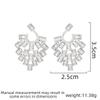 Ladies' Light Luxury Design Elegant Geometric Block Earrings Fashionable and Versatile Niche Design Sense Inlaid Zircon Earrings